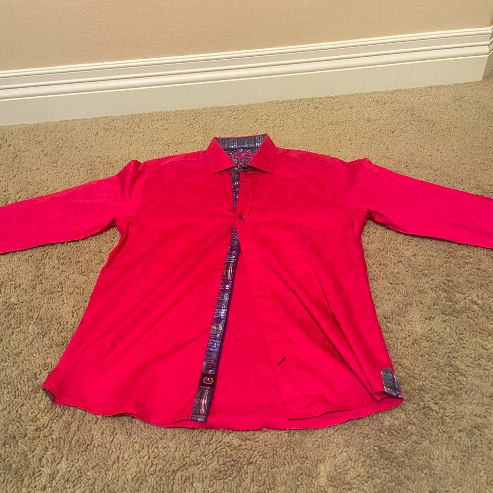 Small Size-Au Noir Pink Designer Button Down